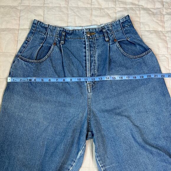 Vintage Forenza 100% Cotton Worn in Pleated High Rise Mom Jeans - 14 - Picture 9 of 13
